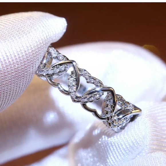 Fashion 925 Silver Wedding Rings White Sapphire - Picture 6 of 6